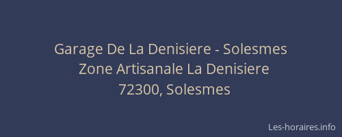 Garage De La Denisiere - Solesmes