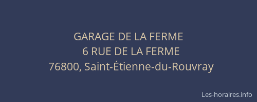 GARAGE DE LA FERME