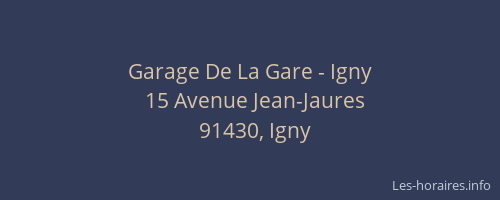 Garage De La Gare - Igny