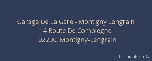 Garage De La Gare - Montigny Lengrain