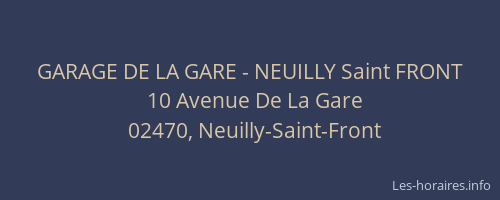 GARAGE DE LA GARE - NEUILLY Saint FRONT