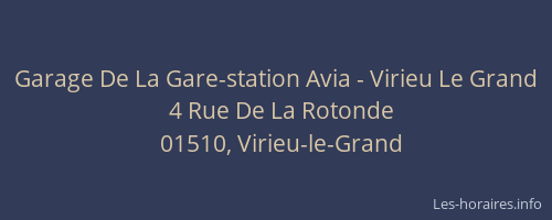 Garage De La Gare-station Avia - Virieu Le Grand