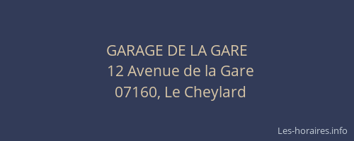 GARAGE DE LA GARE
