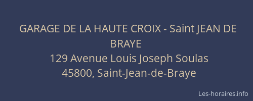 GARAGE DE LA HAUTE CROIX - Saint JEAN DE BRAYE