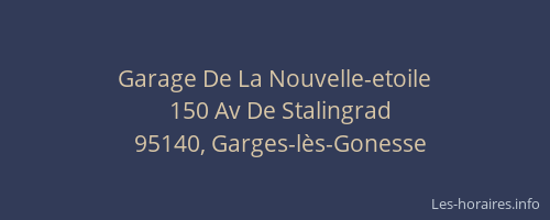 Garage De La Nouvelle-etoile