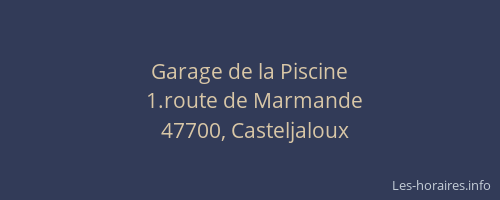 Garage de la Piscine