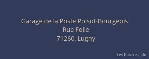 Garage de la Poste Poisot-Bourgeois