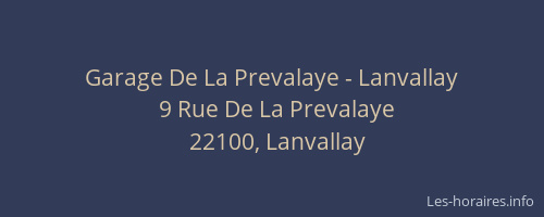 Garage De La Prevalaye - Lanvallay