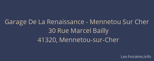 Garage De La Renaissance - Mennetou Sur Cher