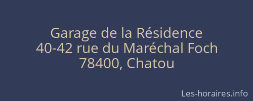 Garage de la Résidence