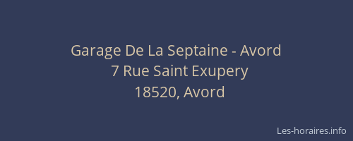 Garage De La Septaine - Avord