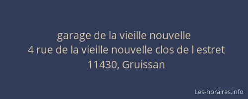 garage de la vieille nouvelle