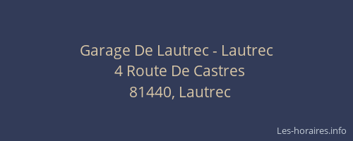 Garage De Lautrec - Lautrec