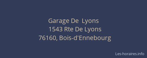 Garage De  Lyons