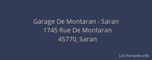Garage De Montaran - Saran