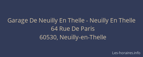 Garage De Neuilly En Thelle - Neuilly En Thelle