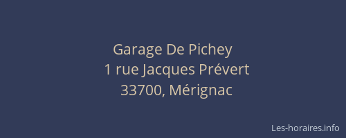 Garage De Pichey