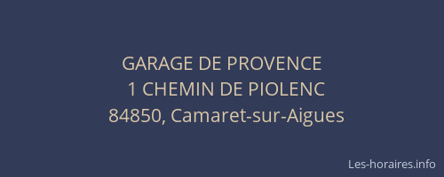 GARAGE DE PROVENCE