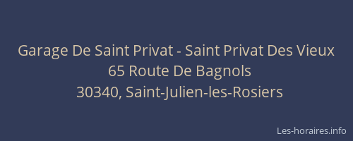 Garage De Saint Privat - Saint Privat Des Vieux