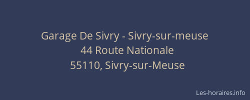 Garage De Sivry - Sivry-sur-meuse