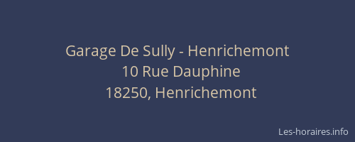 Garage De Sully - Henrichemont