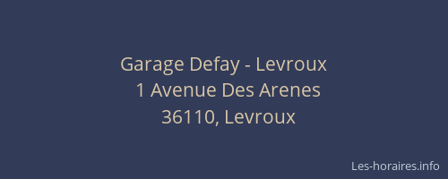 Garage Defay - Levroux