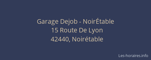 Garage Dejob - NoirÉtable