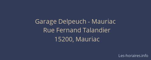 Garage Delpeuch - Mauriac