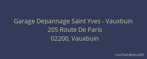Garage Depannage Saint Yves - Vauxbuin