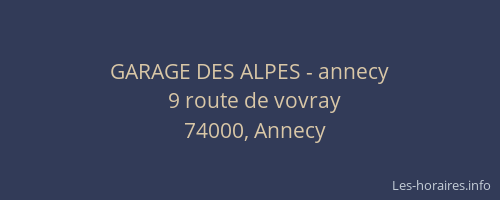 GARAGE DES ALPES - annecy