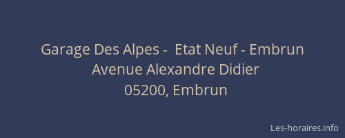 Garage Des Alpes -  Etat Neuf - Embrun