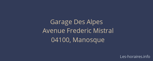 Garage Des Alpes
