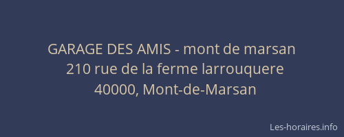 GARAGE DES AMIS - mont de marsan
