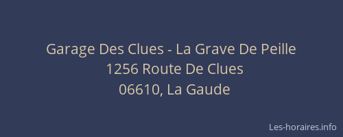 Garage Des Clues - La Grave De Peille
