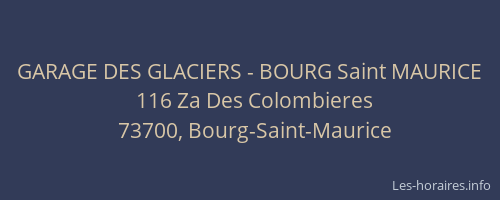 GARAGE DES GLACIERS - BOURG Saint MAURICE