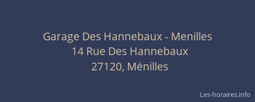 Garage Des Hannebaux - Menilles