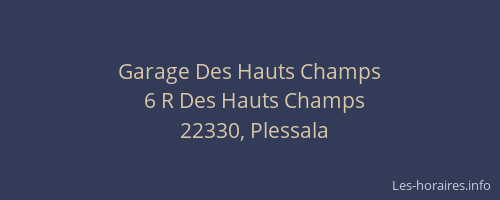 Garage Des Hauts Champs