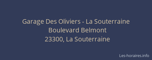 Garage Des Oliviers - La Souterraine