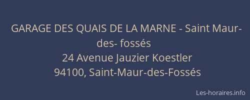 GARAGE DES QUAIS DE LA MARNE - Saint Maur- des- fossés