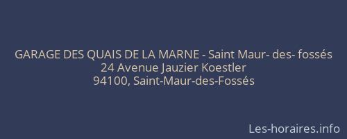 GARAGE DES QUAIS DE LA MARNE - Saint Maur- des- fossés
