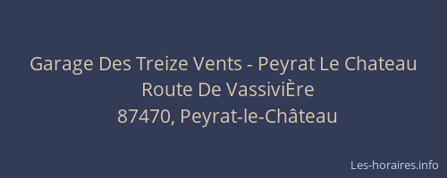 Garage Des Treize Vents - Peyrat Le Chateau