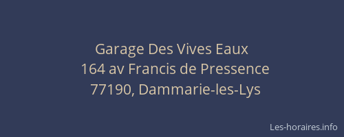Garage Des Vives Eaux