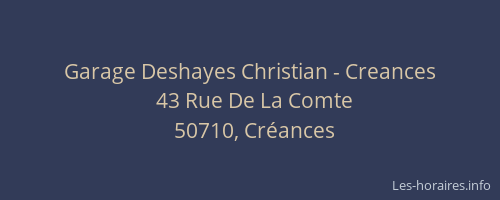 Garage Deshayes Christian - Creances