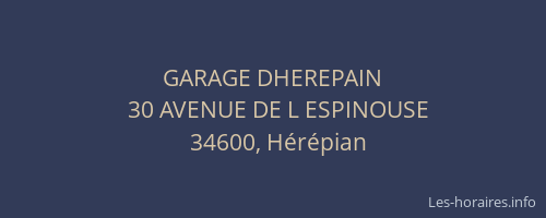 GARAGE DHEREPAIN