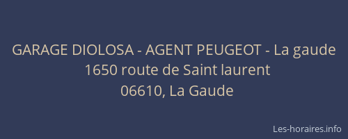 GARAGE DIOLOSA - AGENT PEUGEOT - La gaude