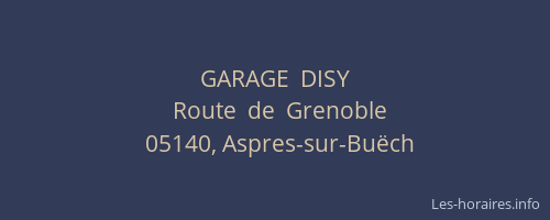 GARAGE  DISY