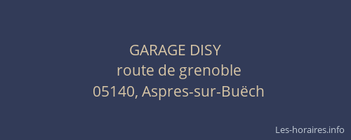 GARAGE DISY