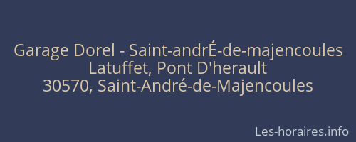 Garage Dorel - Saint-andrÉ-de-majencoules