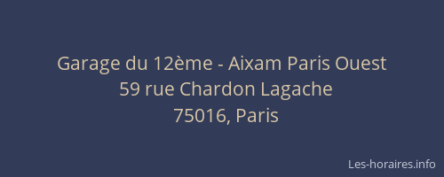 Garage du 12ème - Aixam Paris Ouest