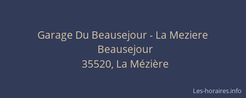 Garage Du Beausejour - La Meziere